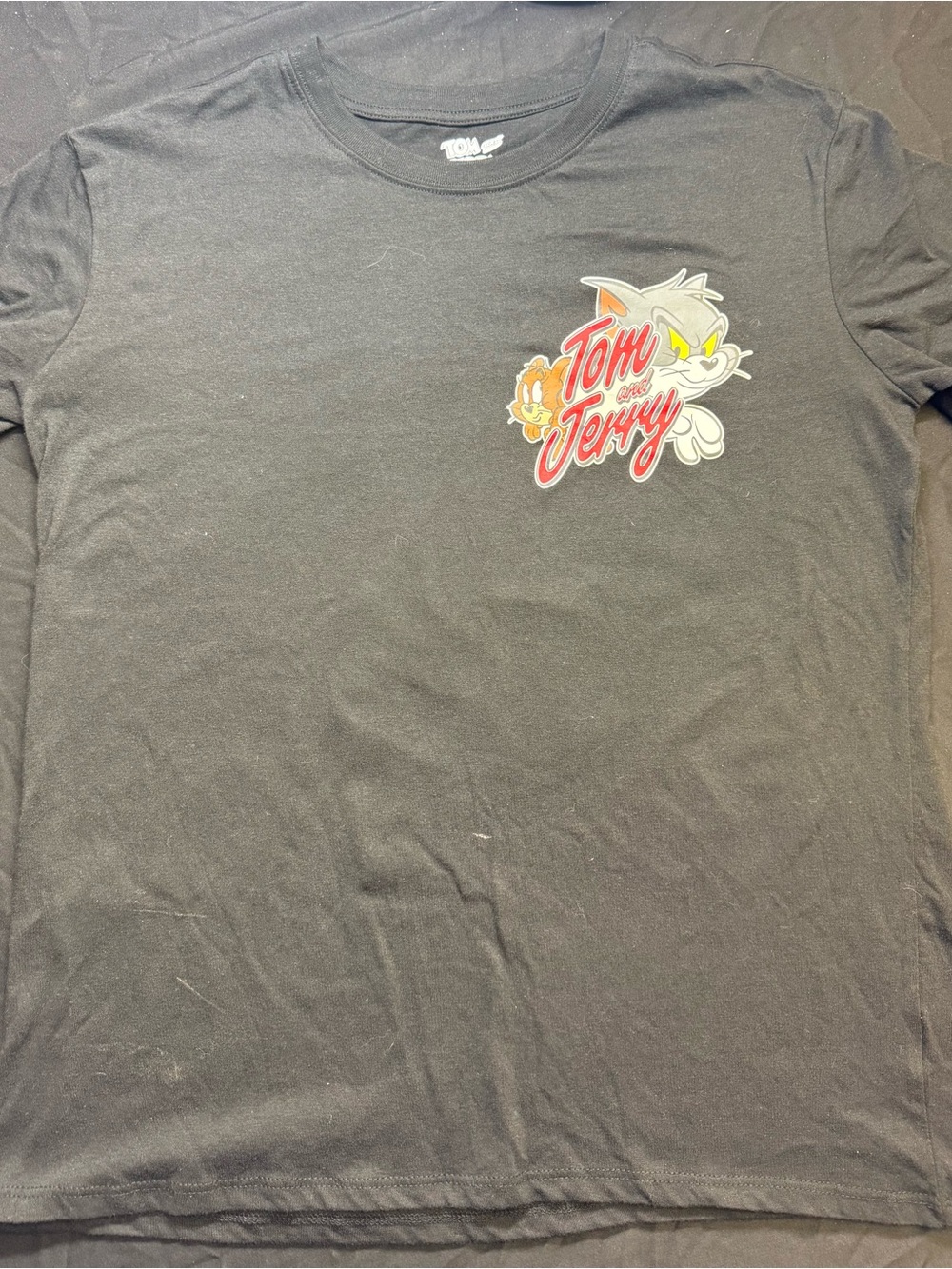Freeze Black Tom and Jerry Graphic Tee with Red Logo (M)